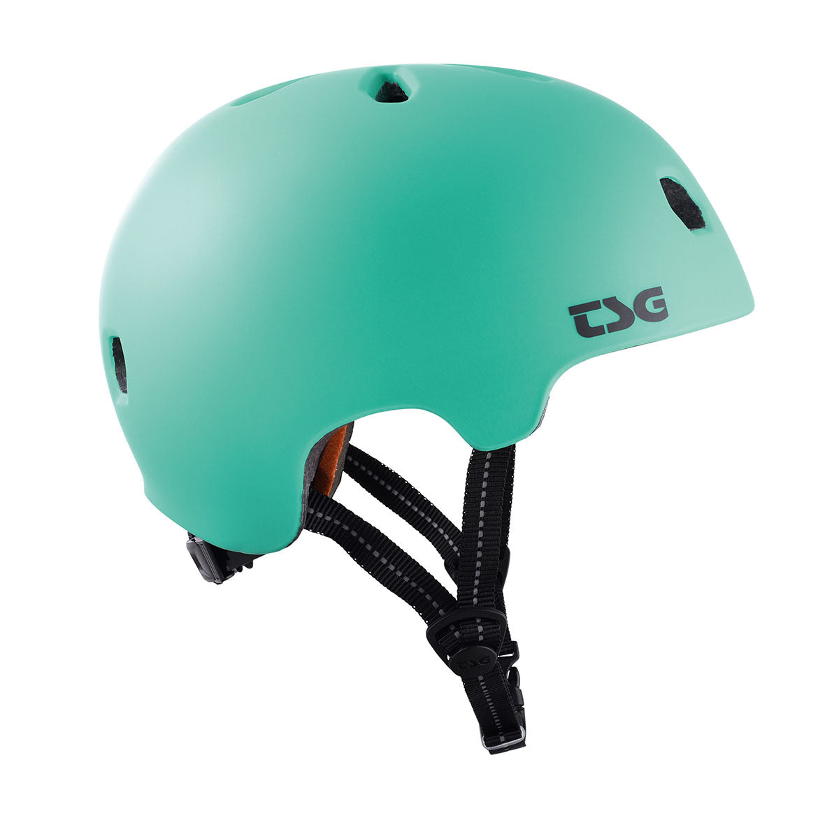 ZEITBIKE TSG Meta helmet in golf green color, showing the sleek design and ventilation features of the protective cycling helmet.