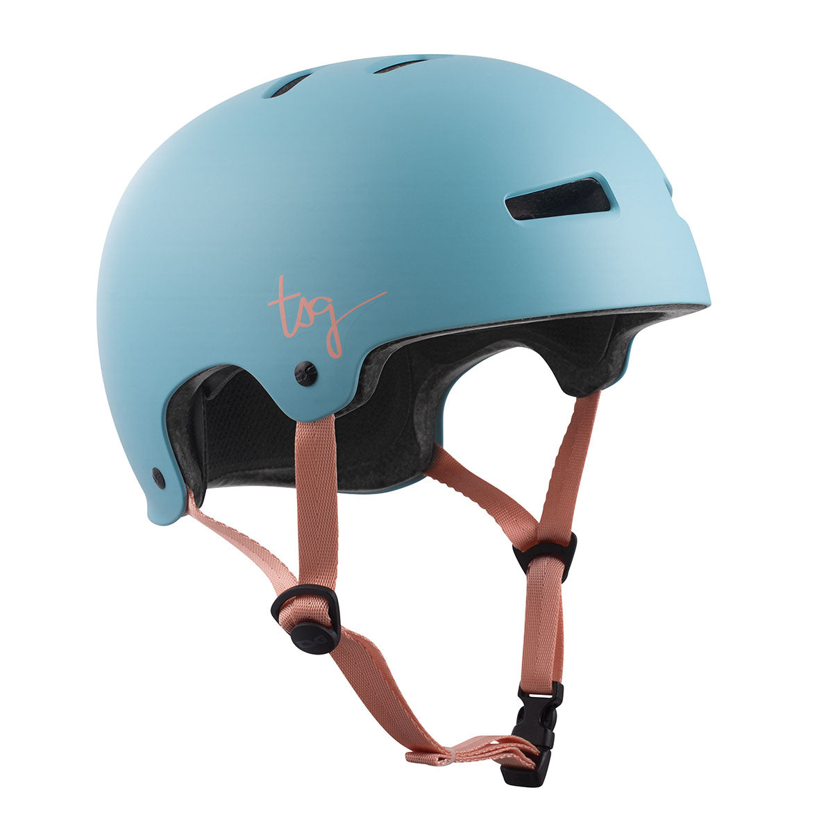 Blue TSG Evolution women's helmet by ZEITBIKE with sleek design and ventilation, shown from the front view.