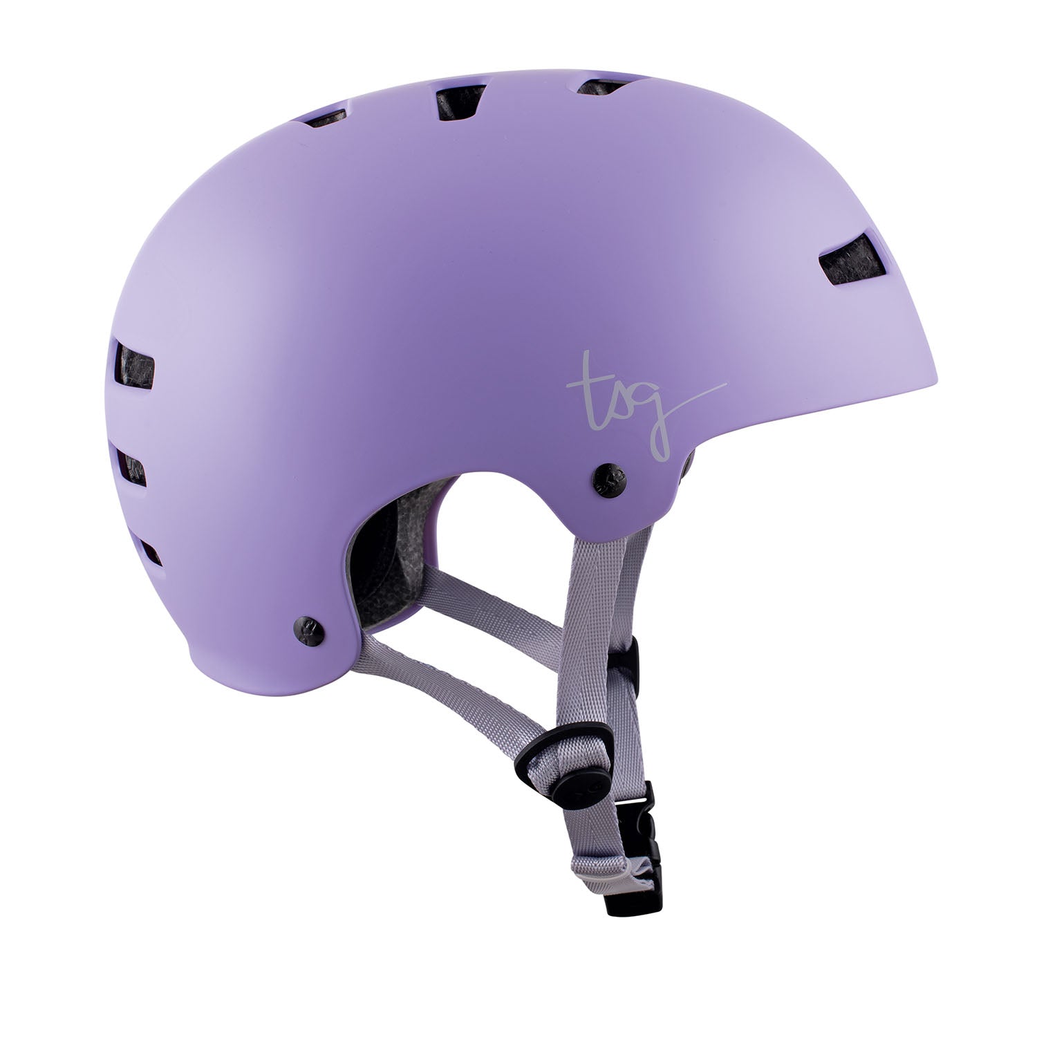 Violet TSG Evolution Women's helmet by ZEITBIKE with adjustable straps and ventilation for cycling safety and comfort.