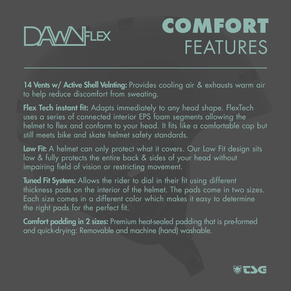 TSG Dawn Flex helmet by ZEITBIKE showing its lightweight design, adjustable straps, and ventilation features for comfortable riding.