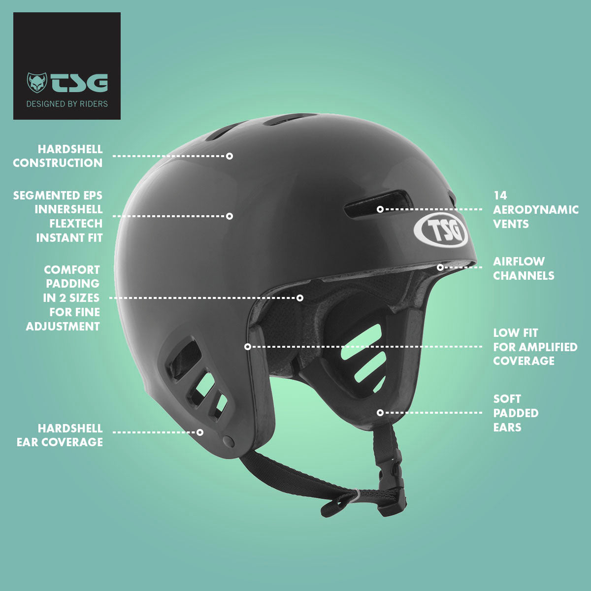 ZEITBIKE TSG Dawn Flex Helmet with adjustable straps and ventilation, shown from the front view.