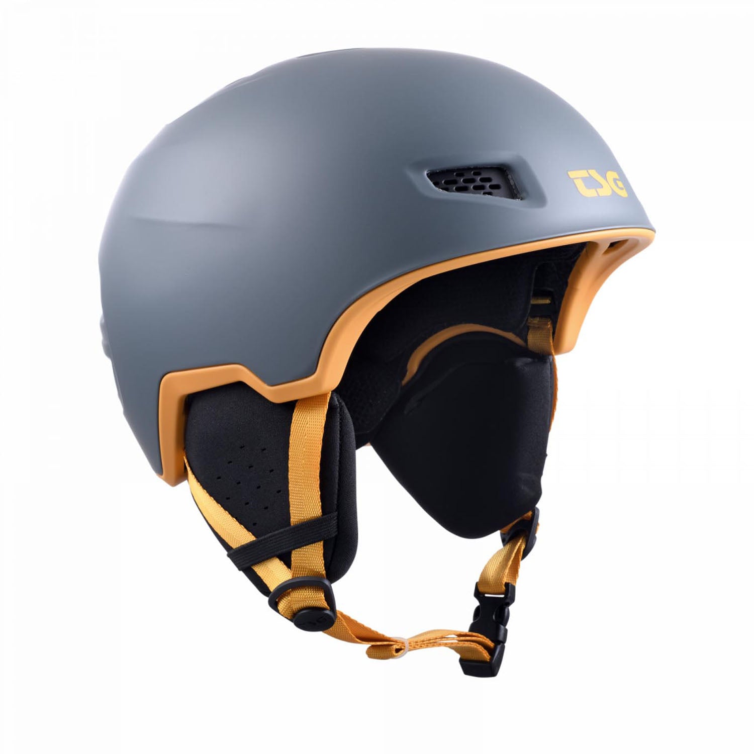 ZEITBIKE TSG All Terrain helmet with black and gray design, includes adjustable straps and ventilation pads for outdoor riding.