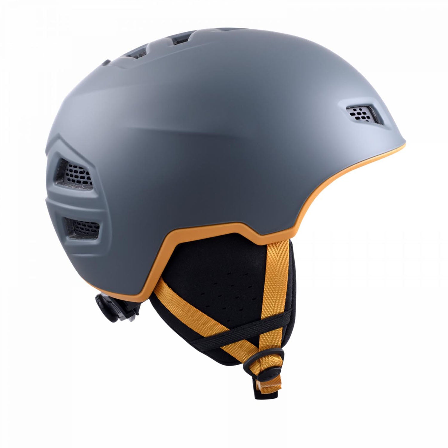 ZEITBIKE TSG all terrain helmet with black design and grey padding, showcasing the helmet's exterior and adjustable straps.