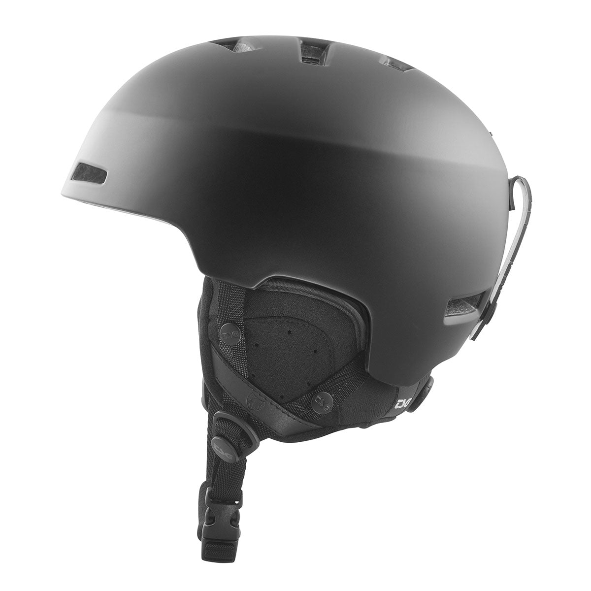 Black TSG Tweak ski and snowboard helmet by ZEITBIKE with ventilation vents and adjustable straps.