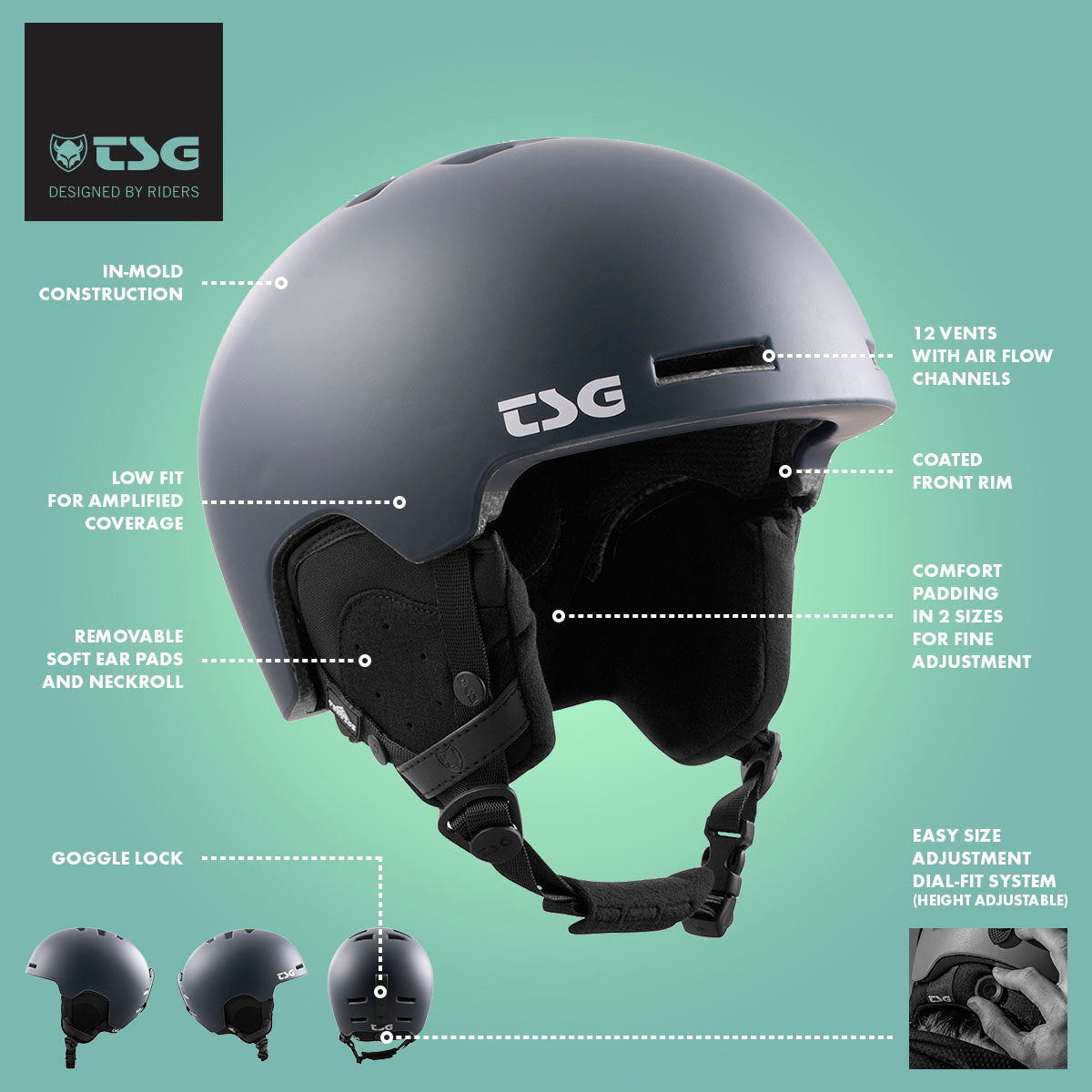 ZEITBIKE TSG Vertice ski and snowboard helmet with adjustable straps and ventilation, shown in black and orange.