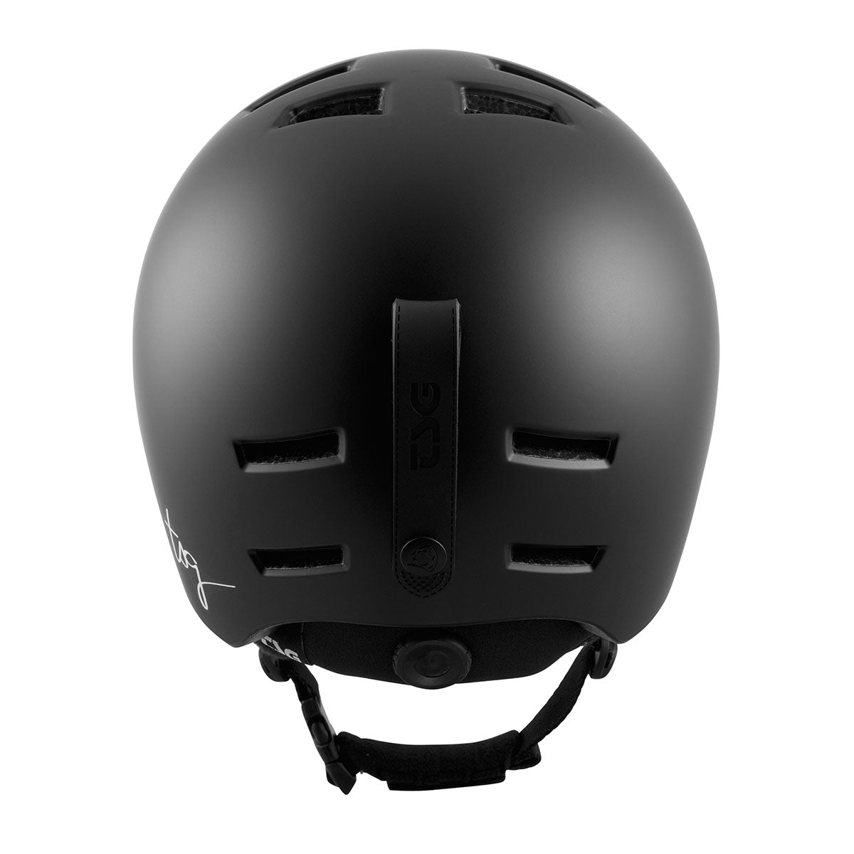 Black TSG Vertice Wmn ski and snowboard helmet by ZEITBIKE, showing the sleek design and ventilation vents.