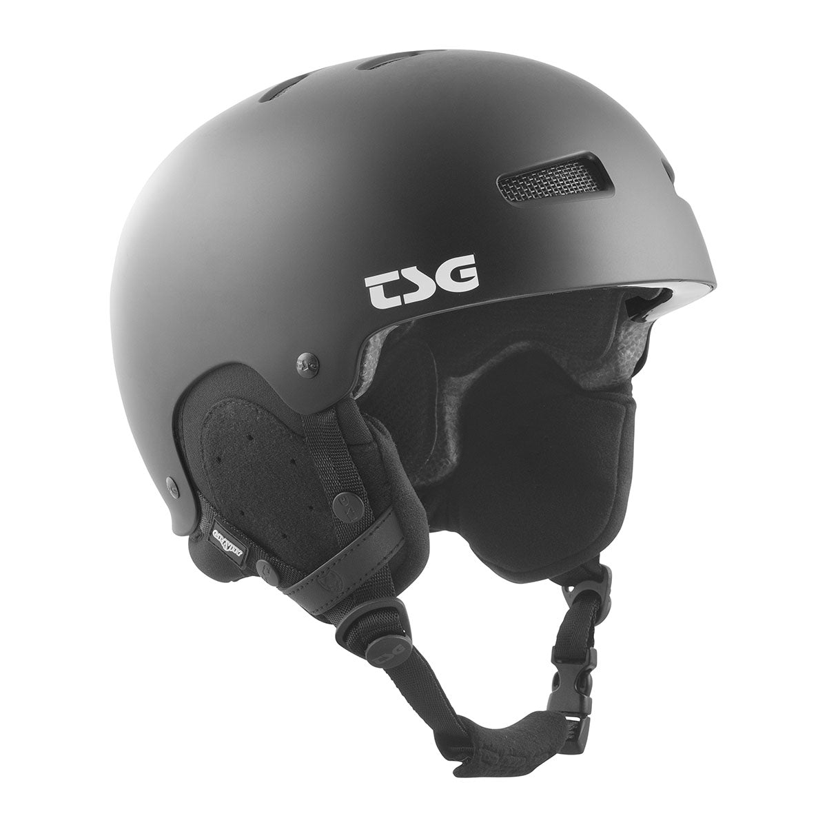 Black TSG Gravity ski and snowboard helmet by ZEITBIKE with adjustable straps and ventilation for winter sports safety.