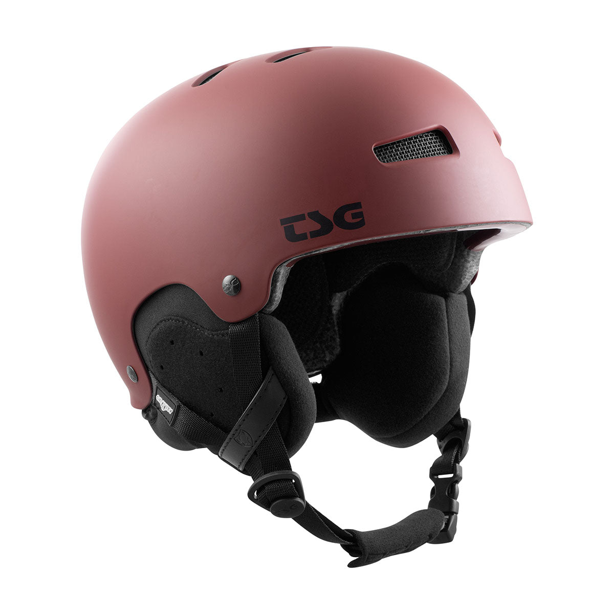 ZEITBIKE TSG Gravity snowboard helmet in oxblood with adjustable straps and ventilation for skiing and snowboarding.
