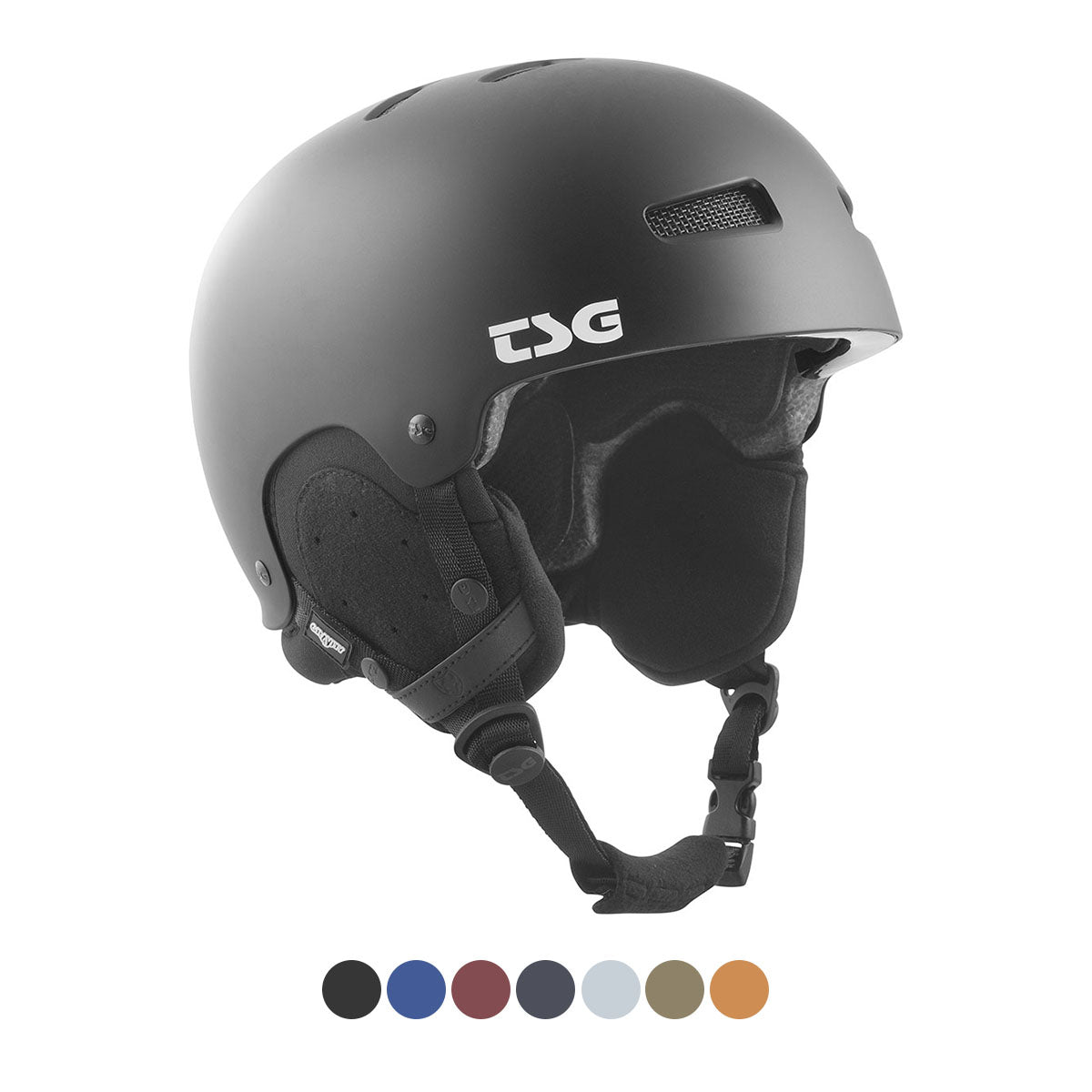 ZEITBIKE TSG Gravity ski and snowboard helmet in black with adjustable straps and ventilation, designed for safety and comfort.