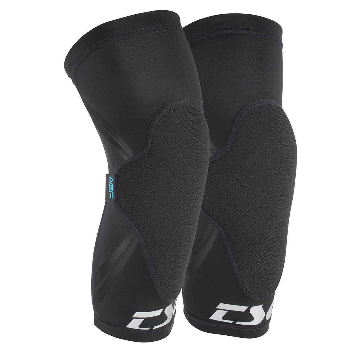 Black TSG Knee-Sleeve Dermis A protective pads by ZEITBIKE, showing the sleek padded knee brace with adjustable straps.