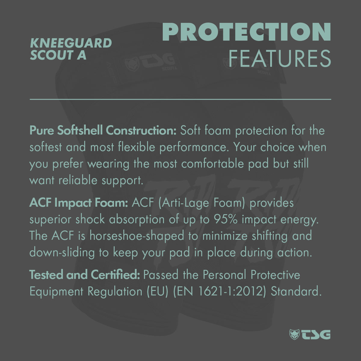 ZEITBIKE TSG Kneeguard Scout A protective pads with impact-absorbing features and adjustable straps for cycling safety.