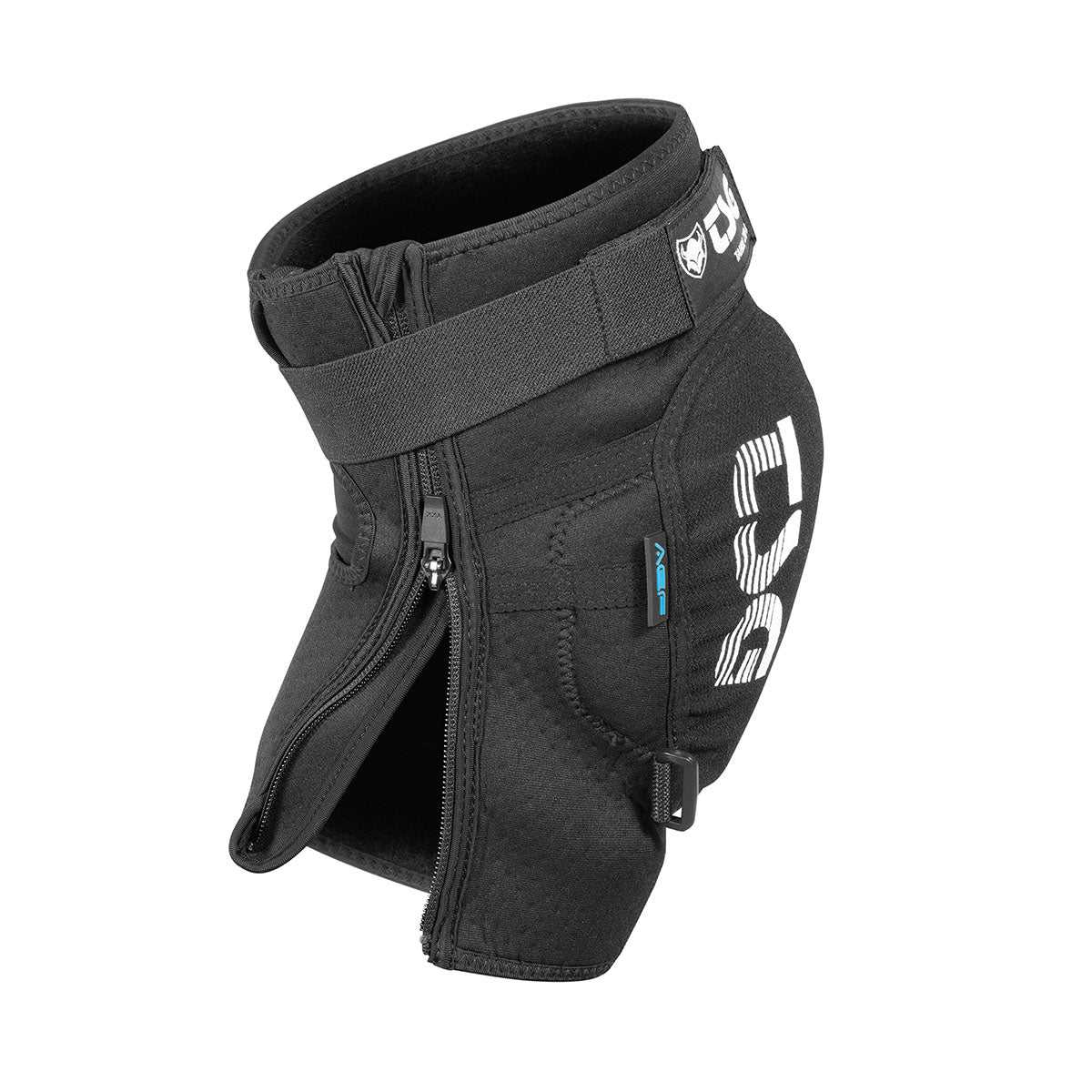 Black TSG Tahoe Zip A knee guard from ZEITBIKE, protective pad designed for knee safety during biking activities.