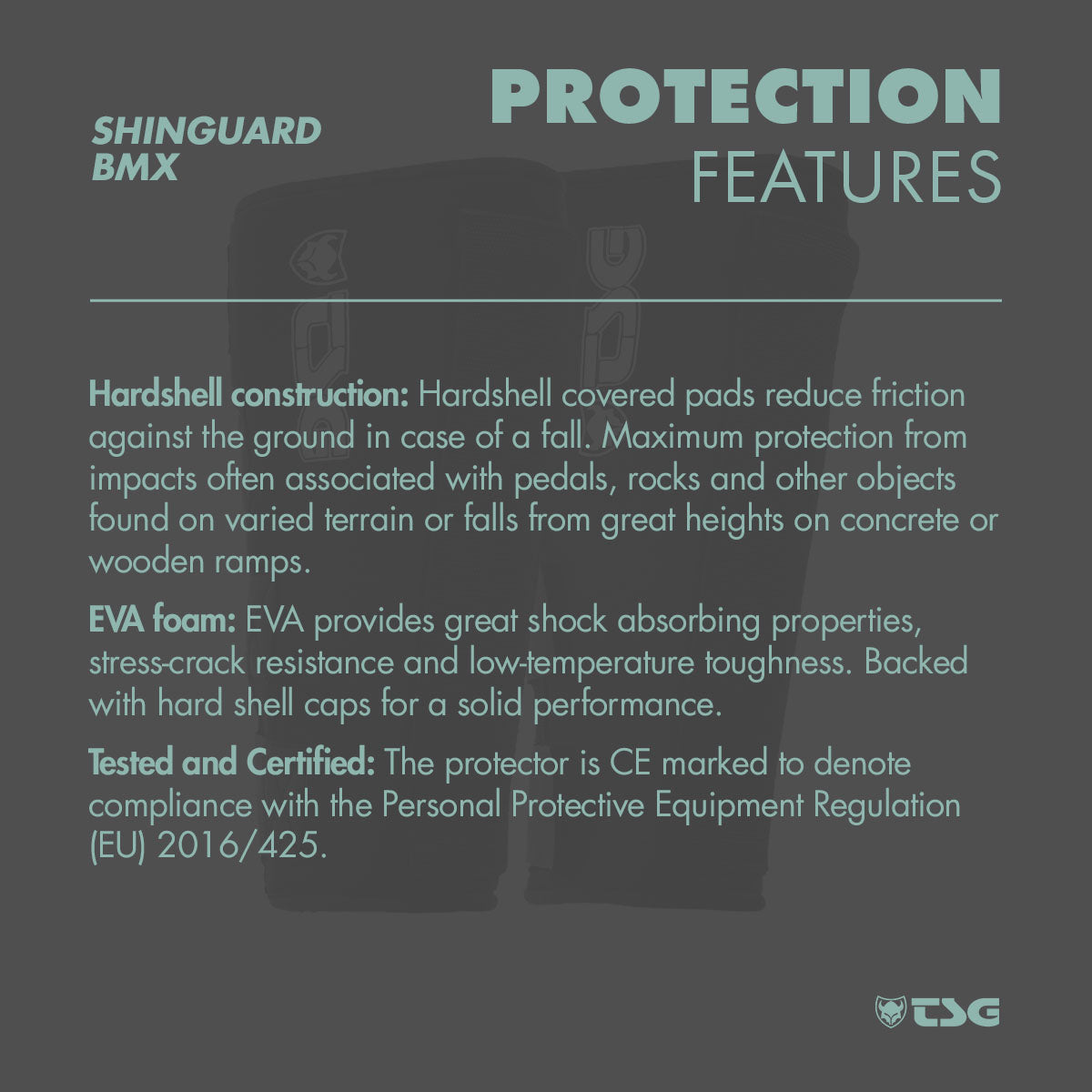 ZEITBIKE TSG BMX shinguard protective pads, black with adjustable straps, designed for BMX riding safety and impact protection.