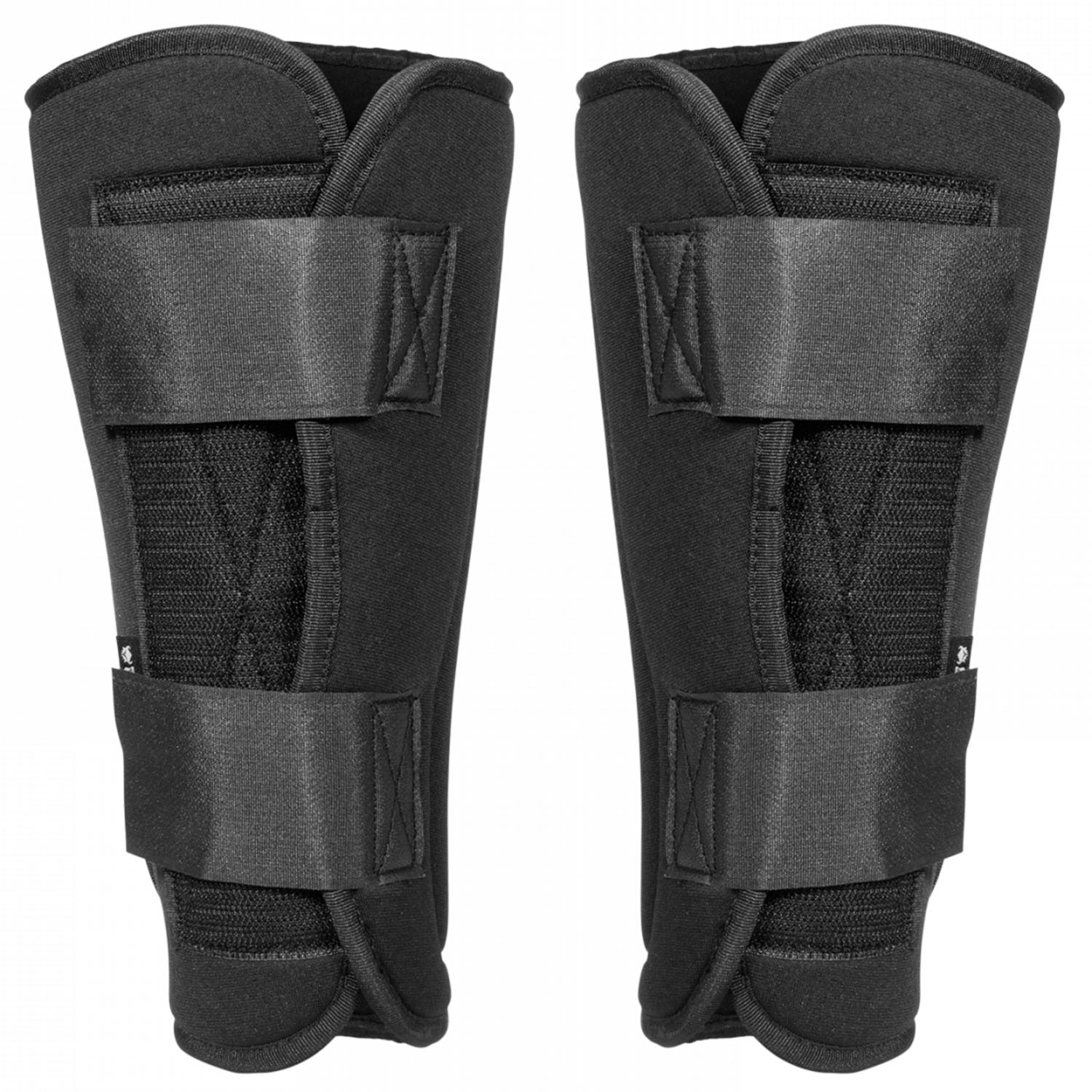 Black TSG Shinguard Samir by ZEITBIKE, protective pads with adjustable straps and padded design for enhanced shin protection.