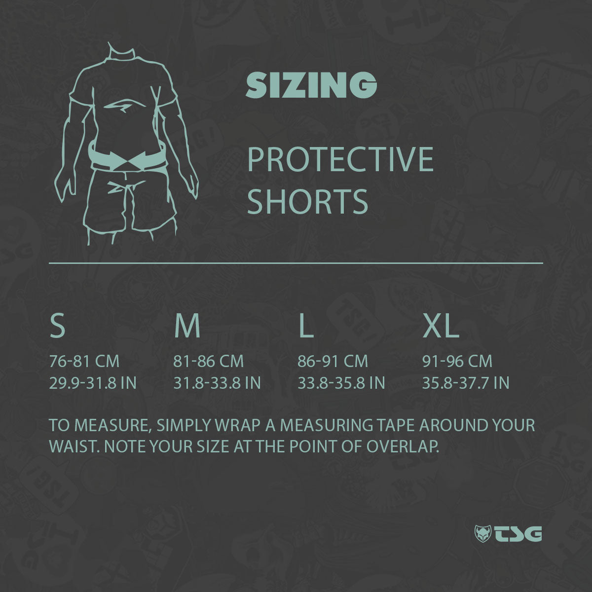 Black TSG Protective Shorts Crash Pant A by ZEITBIKE with padded design for impact protection, shown with sizing options.