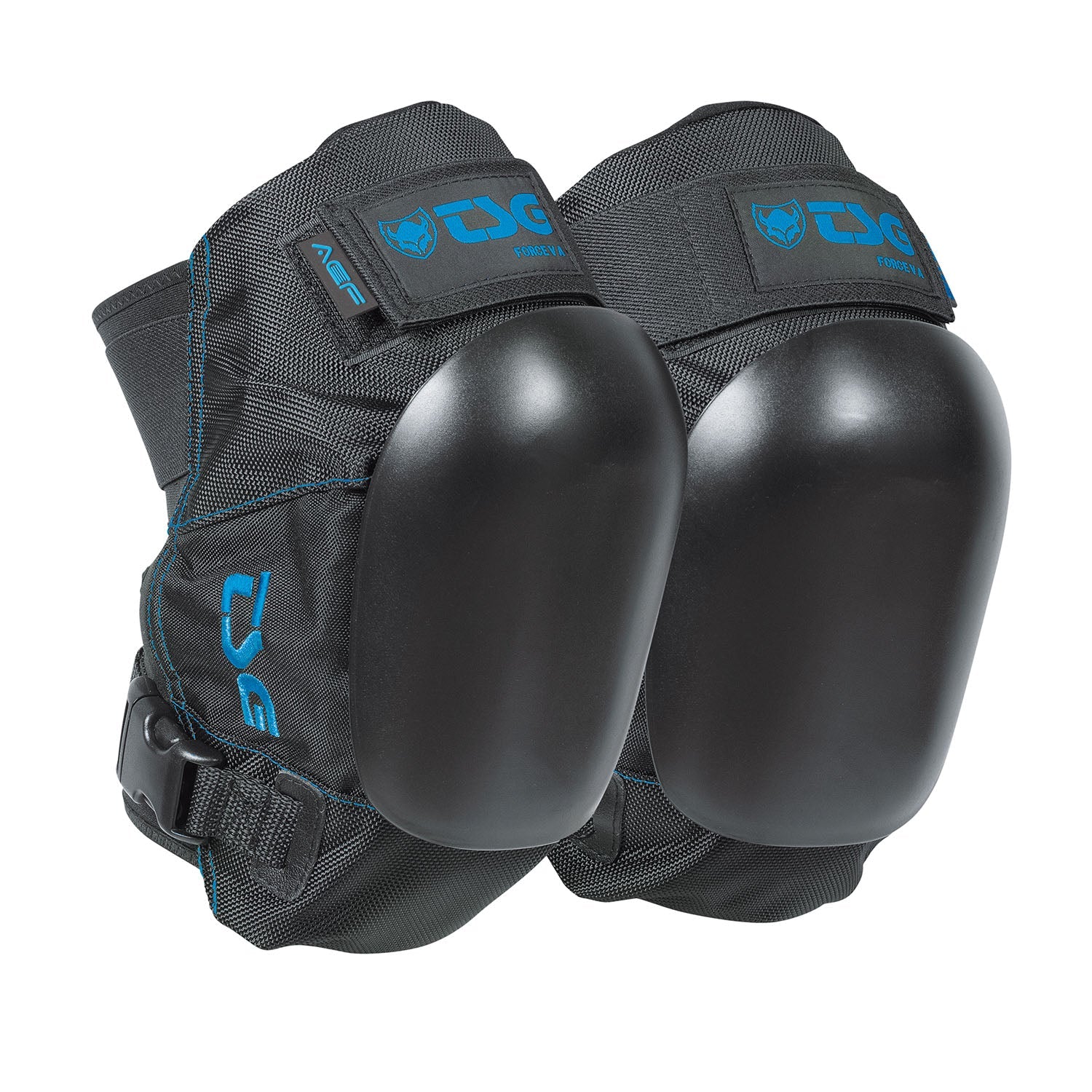 Black TSG Force V A skate knee pads by ZEITBIKE with padded protective design and adjustable straps for skateboarding safety.
