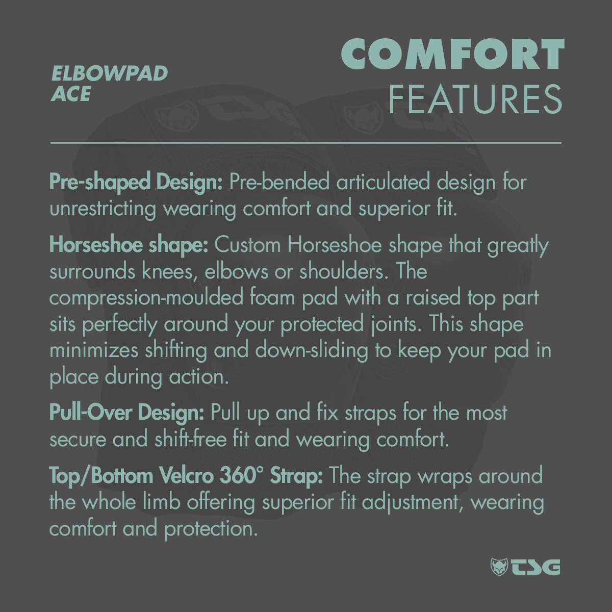 ZEITBIKE TSG Elbowpad Ace skate protective pads with padded elbow support and adjustable straps for comfort and safety.