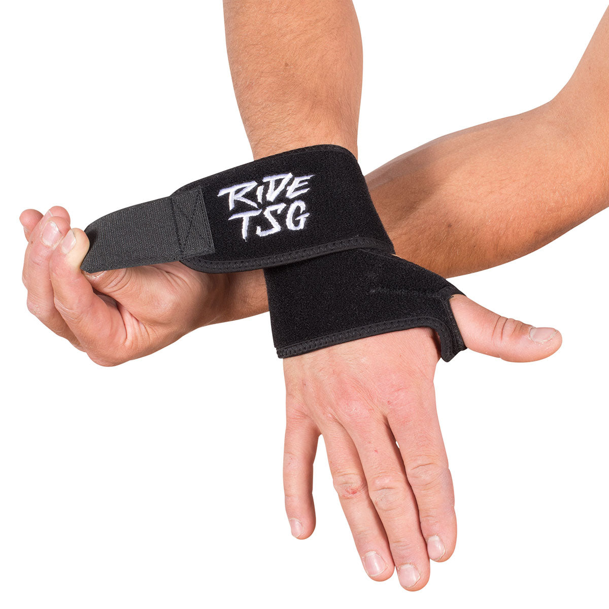 Black TSG wrist brace from ZEITBIKE, a protective pad designed for wrist support and stability during activity.