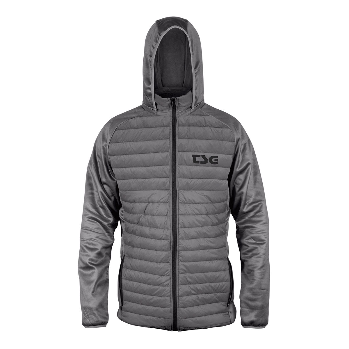 Black TSG insulation jacket by ZEITBIKE, featuring a sleek design and visible zipper details for cold-weather cycling comfort.
