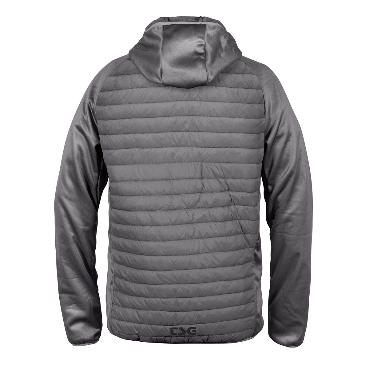 Black TSG insulation jacket from ZEITBIKE, lightweight clothing with padded design for warmth and comfort.