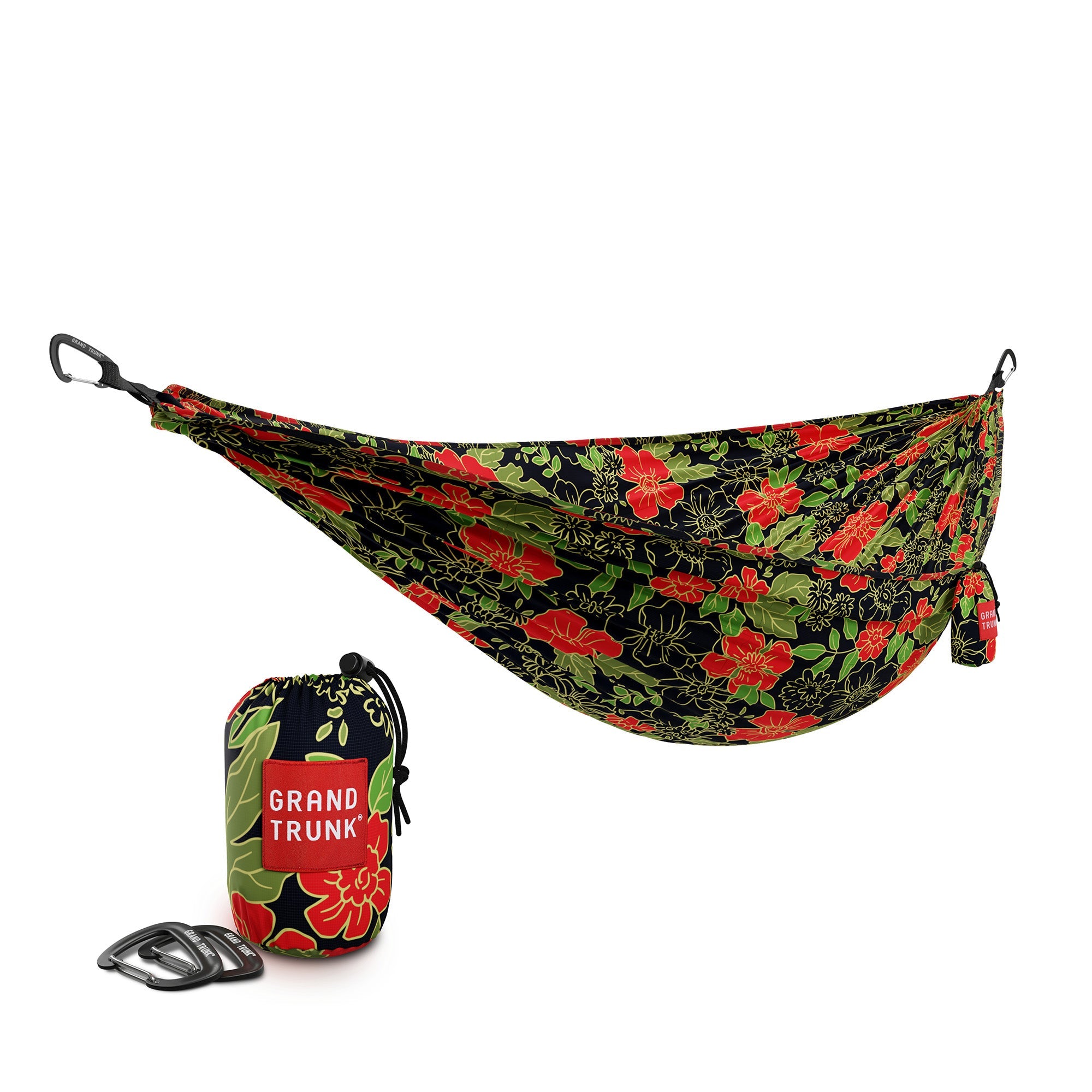 GrandTrunk TRUNKTECH™ hammock shown in natural setting, showcasing durable fabric and comfortable design for outdoor relaxation.
