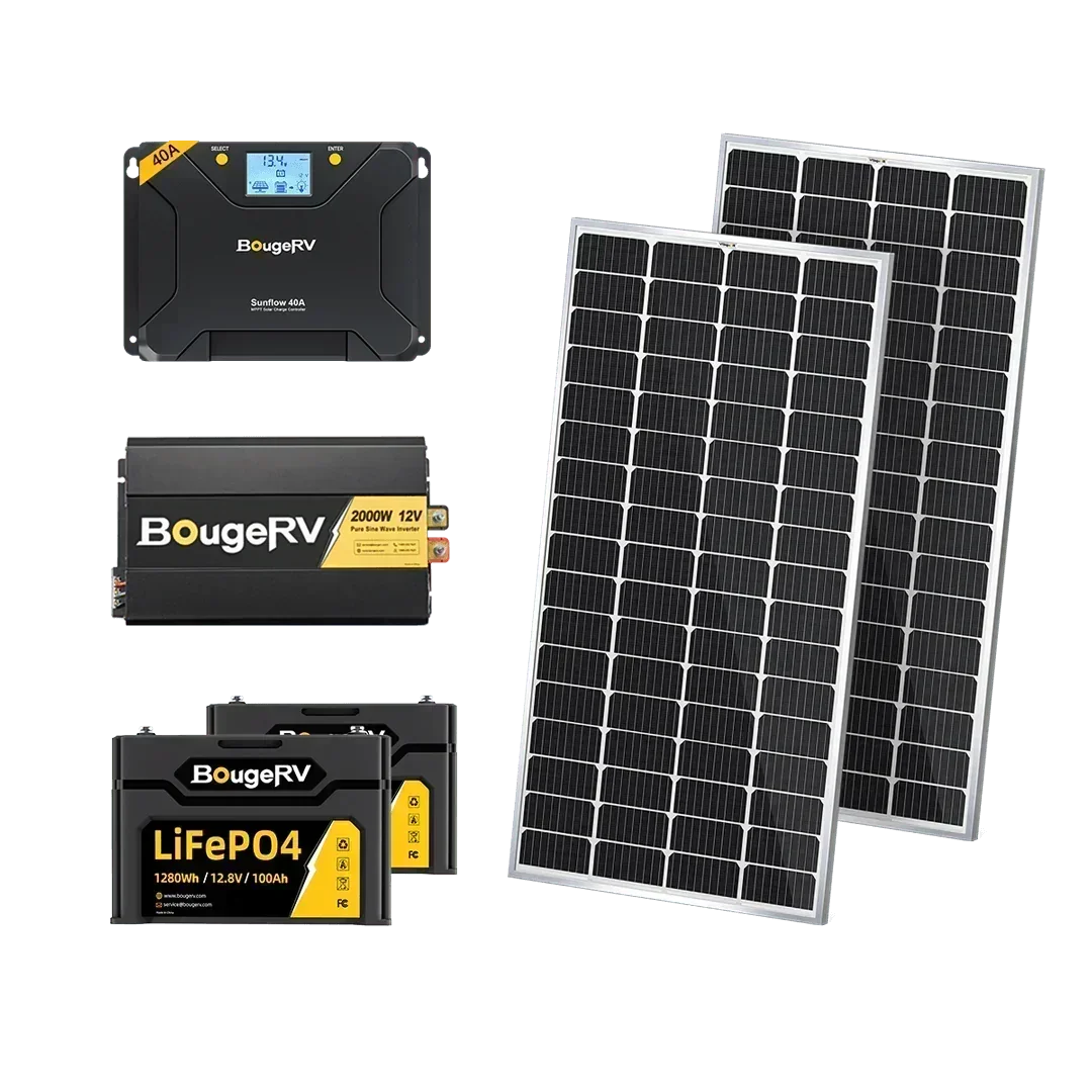 BougeRV 12V 400 Watt Rigid Solar Kit Upgraded Version - OVERLANDERS Outfitter