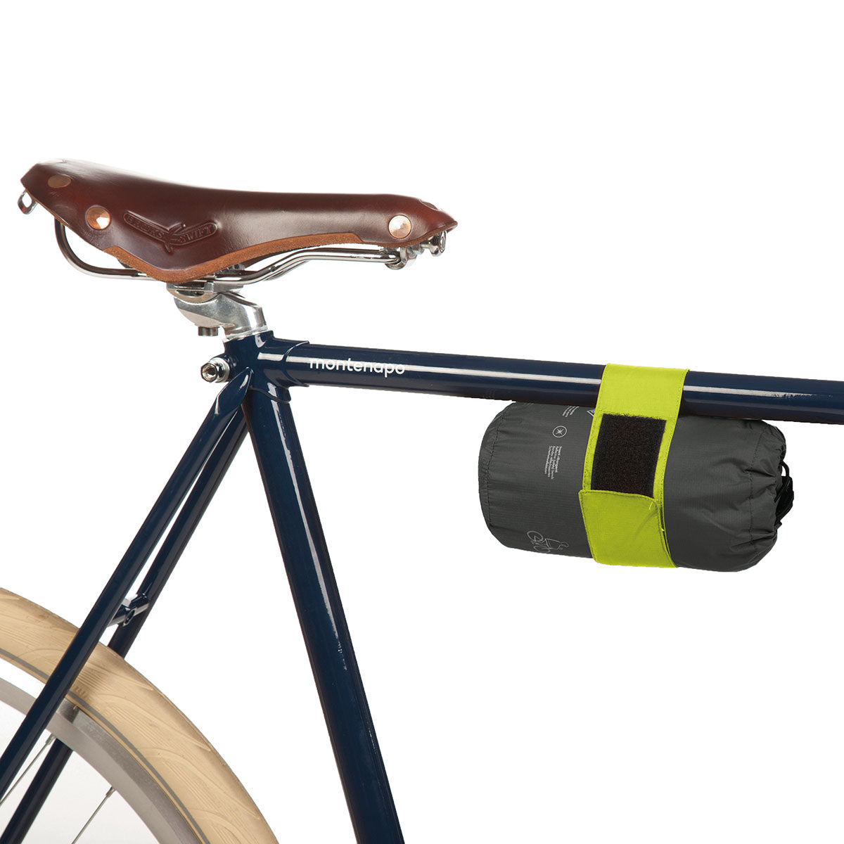 Zeitbike Tucano Urbano Garibaldi Plus bicycle rain cape in airborne green, lightweight waterproof rain protection for cyclists.