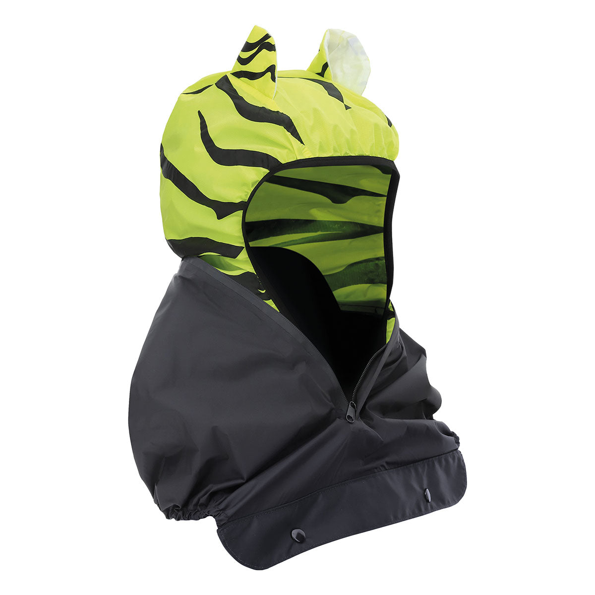 ZEITBIKE Tucano Urbano rainproof cape body hood OPOSSUM® with adjustable fit, shown on a mannequin against a plain background.