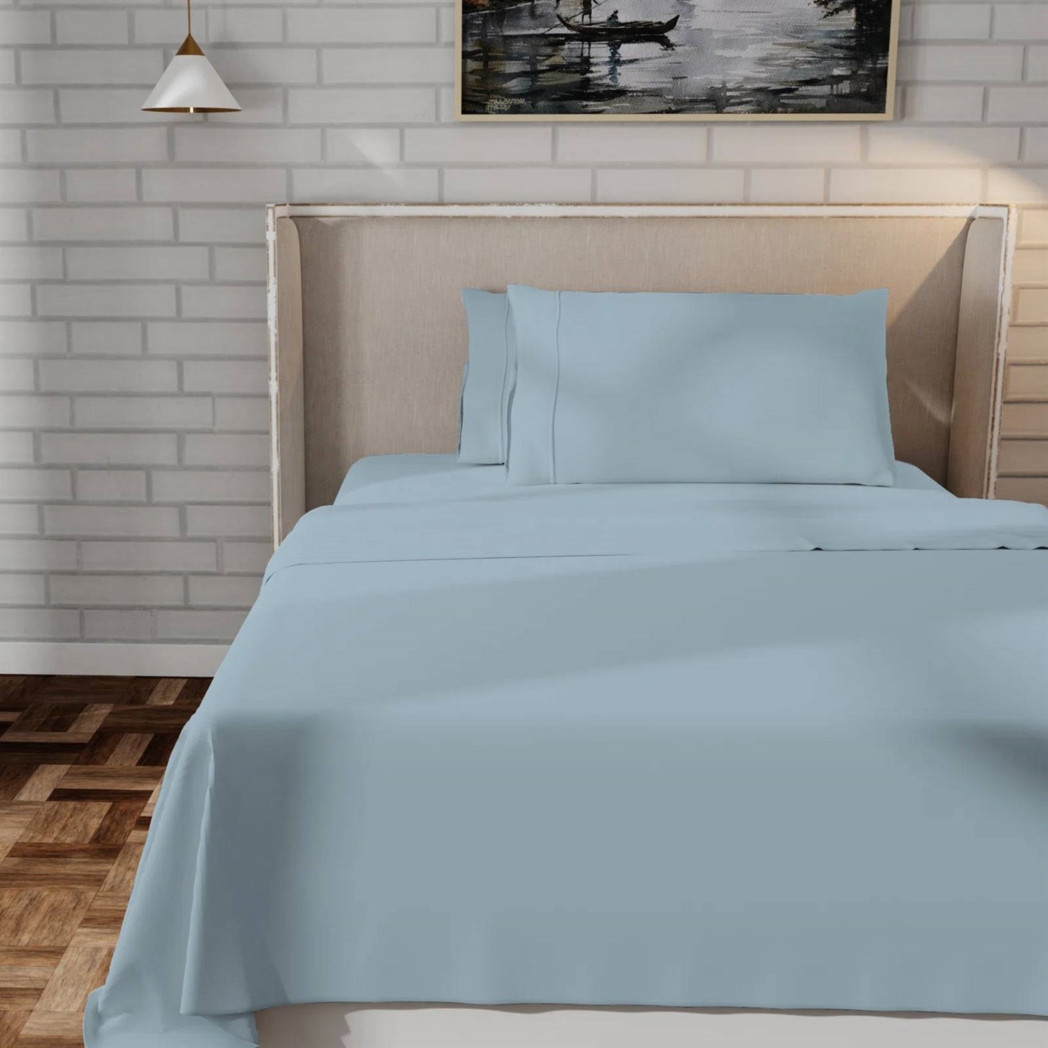 Twin size Aqua Blue 100-Percent Certified Organic Cotton Sheet Set - OVERLANDERS Outfitter
