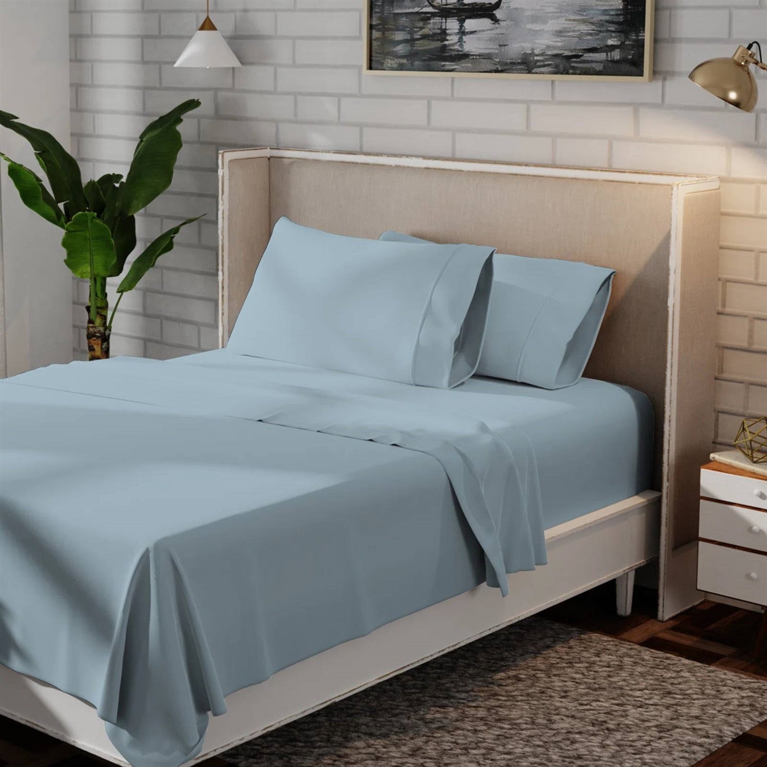 Twin size Aqua Blue 100-Percent Certified Organic Cotton Sheet Set - OVERLANDERS Outfitter