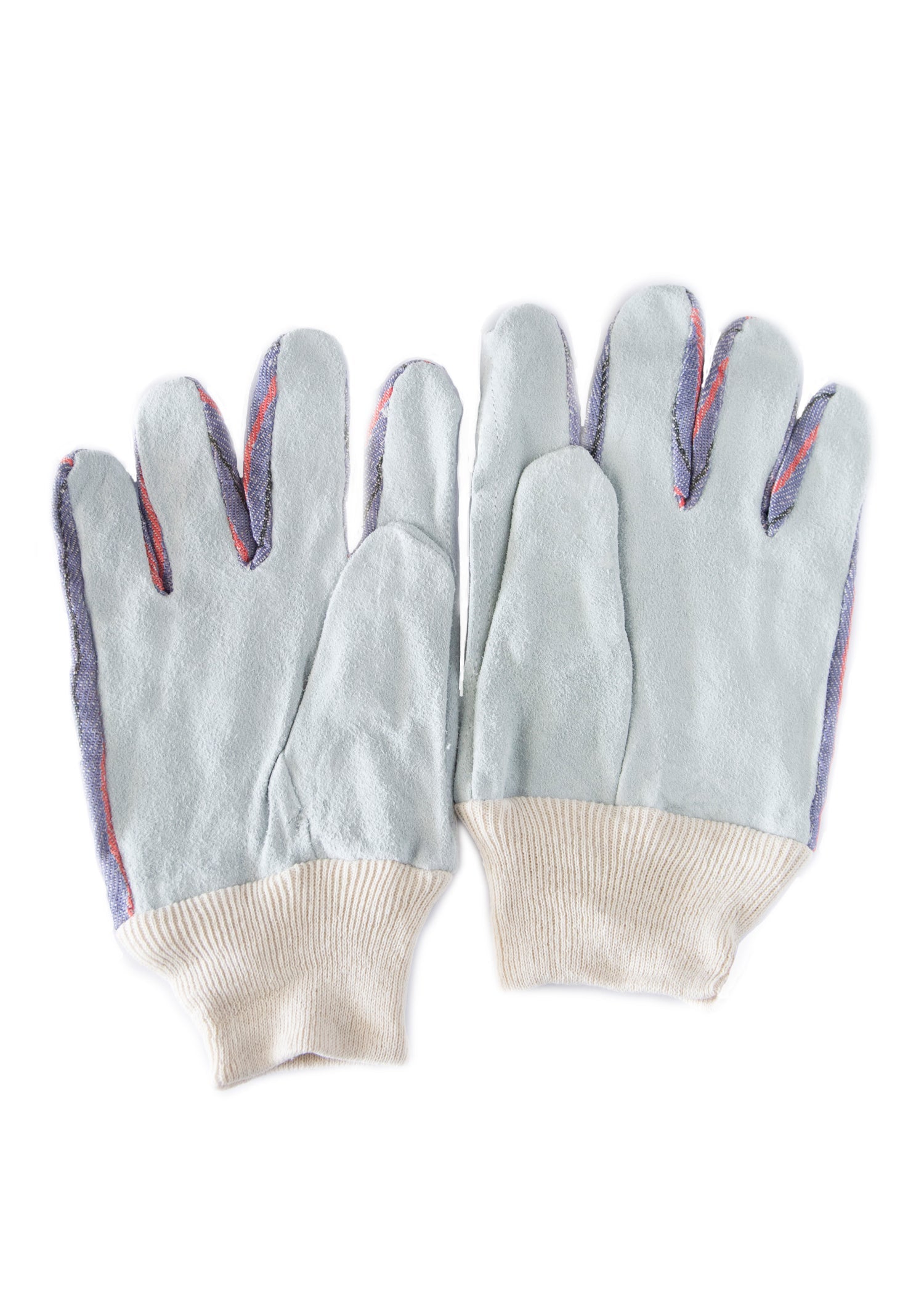 Leather palm work gloves, one size, durable tools gloves with reinforced leather palms for heavy-duty tasks.