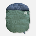 The Wild Paw Trail Lite sleeping bag shown in a compact, lightweight design with a warm, insulated exterior for outdoor camping.