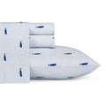 Twin size Coastal Beach 100-Percent Cotton Navy Blue White Stripe Sheet Set - OVERLANDERS Outfitter