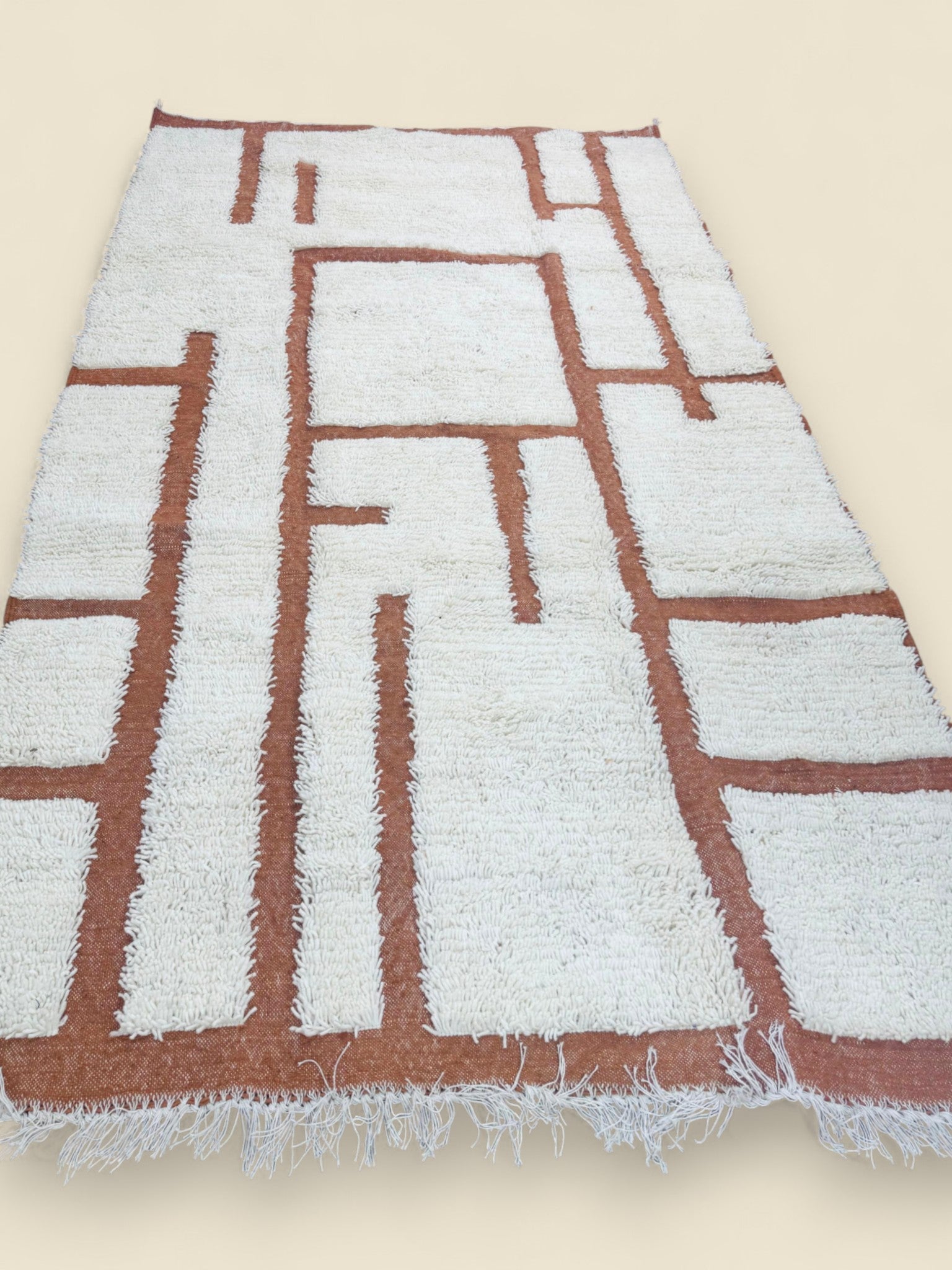 Tafenzut Abstract Berber Rug – Handmade Moroccan Wool Decor - We The Collective