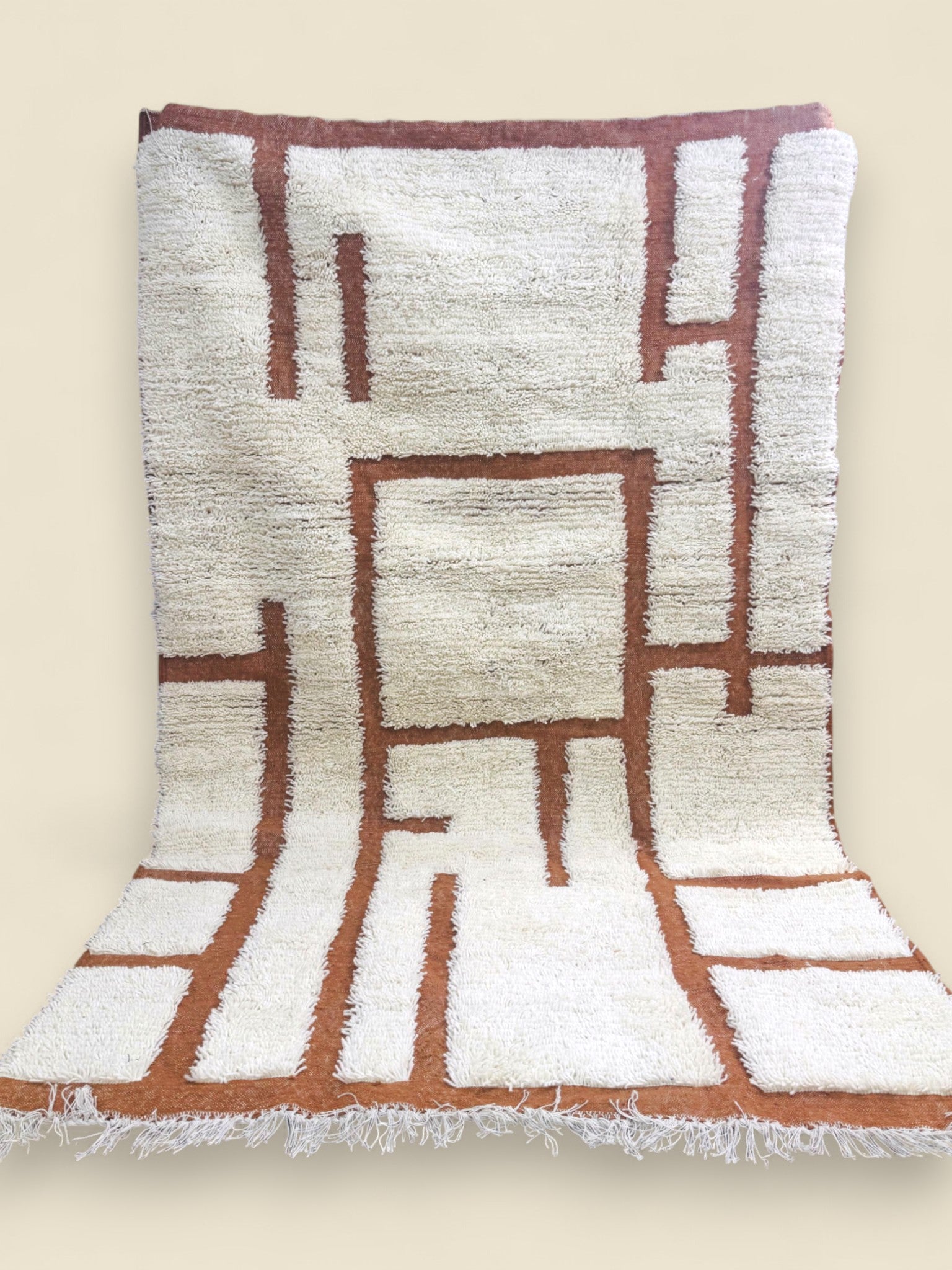 Tafenzut Abstract Berber Rug – Handmade Moroccan Wool Decor - We The Collective
