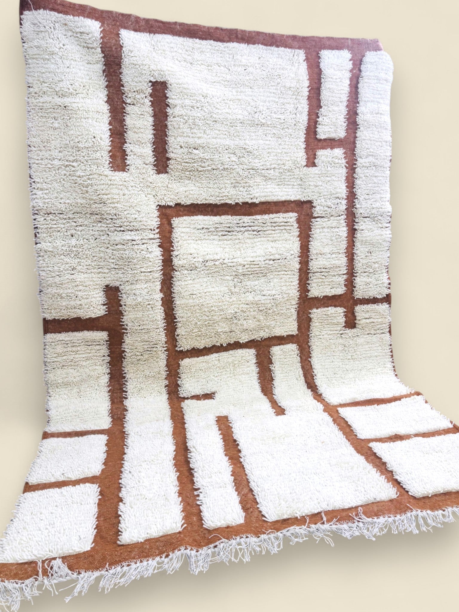 Tafenzut Abstract Berber Rug – Handmade Moroccan Wool Decor - We The Collective
