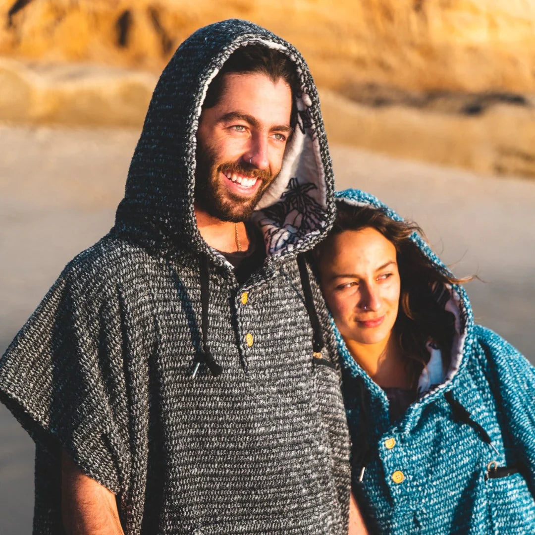 Blanket Hoodie | Indigo Surf Poncho | 100% Cotton Wearable Blanket Robe | As Seen on Netflix's Beef Season 2 - OVERLANDERS Outfitter