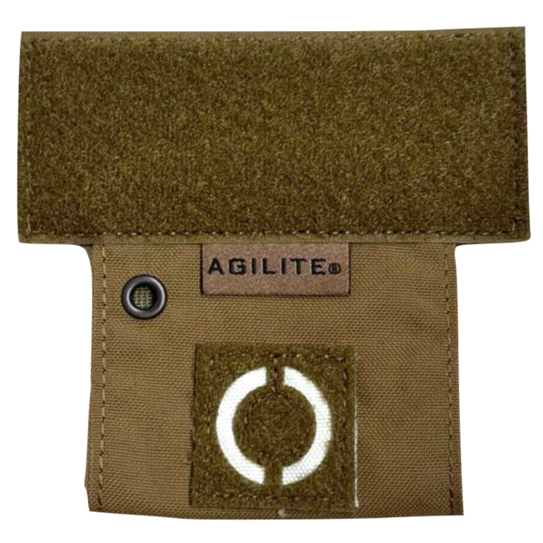 Tan HCC Tactical tourniquet holder designed for tactical gear, featuring secure attachment and durable construction.