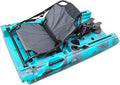 ReelYaks modular kayak middle expansion section for tandem conversion, showing the connection point on a tandem kayak.