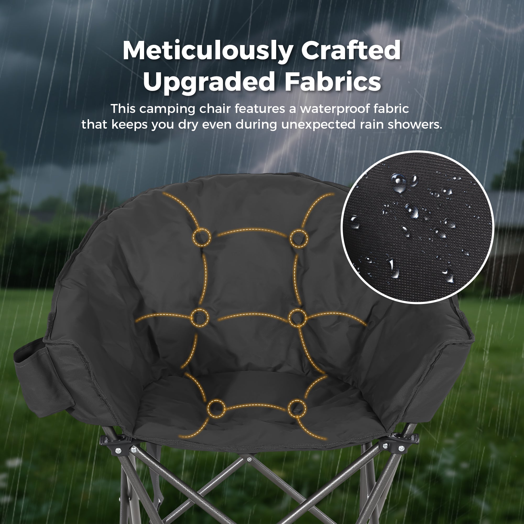 Ainfox 2PCS Oversized Camping Chair Folding Chair Camp Chair for Outdoor, Adults, Men and Women