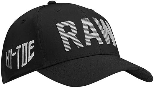 Black TaylorMade 2023 RAW Launch Tour Issue golf hat with curved brim and adjustable strap, designed for stylish performance.