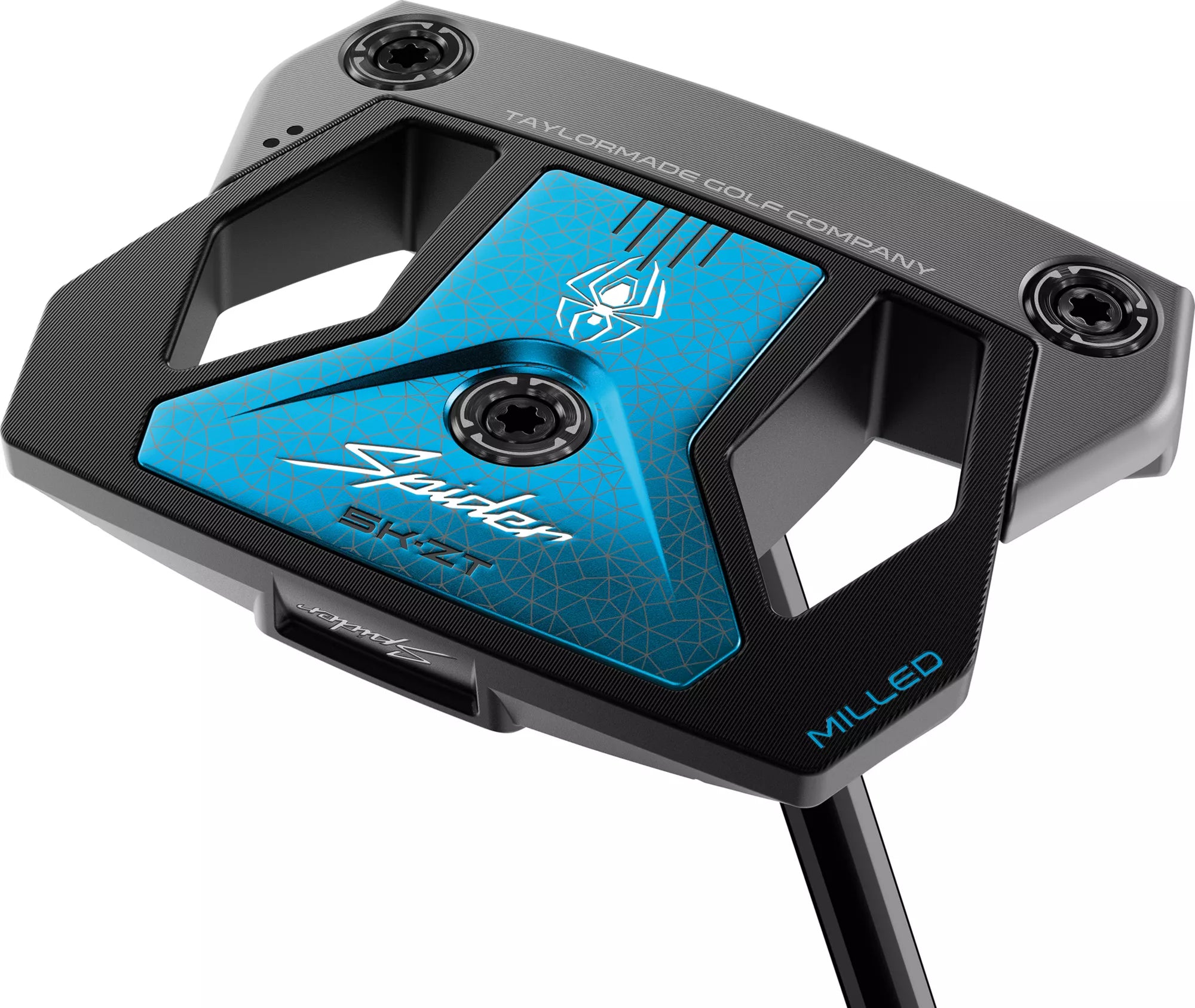 TaylorMade Spider ZT Counterbalance Putter for golf, showing the black and silver design and grip on a golf club.