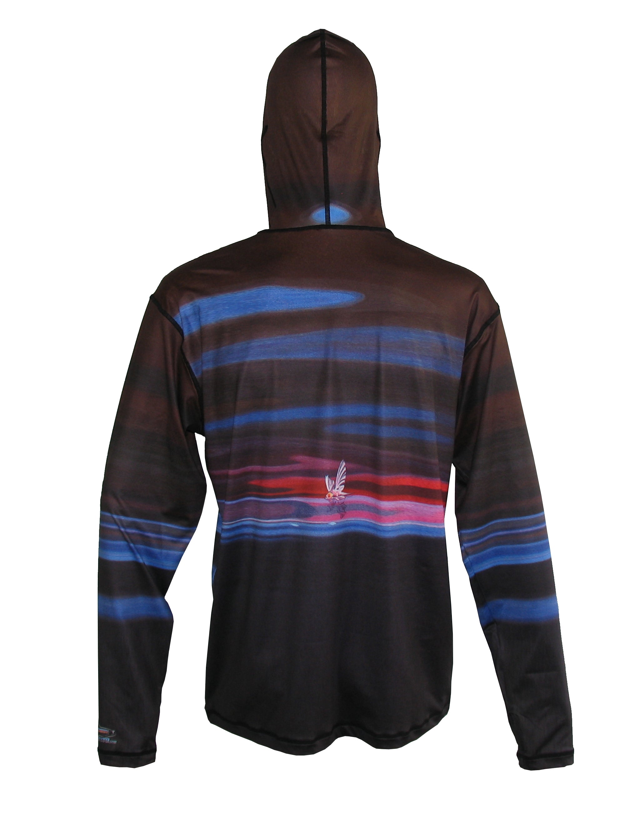 Bright orange Sunpro hoodie featuring a fishing graphic and "The Snack" logo by Cognito Brands, Inc.
