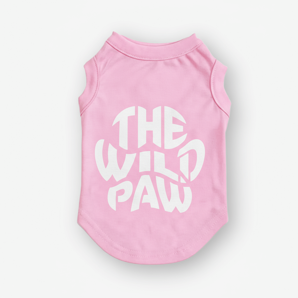 Pink Ridge Runner Tank tee by The Wild Paw, showing the back design with integrated graphic and comfortable fit.