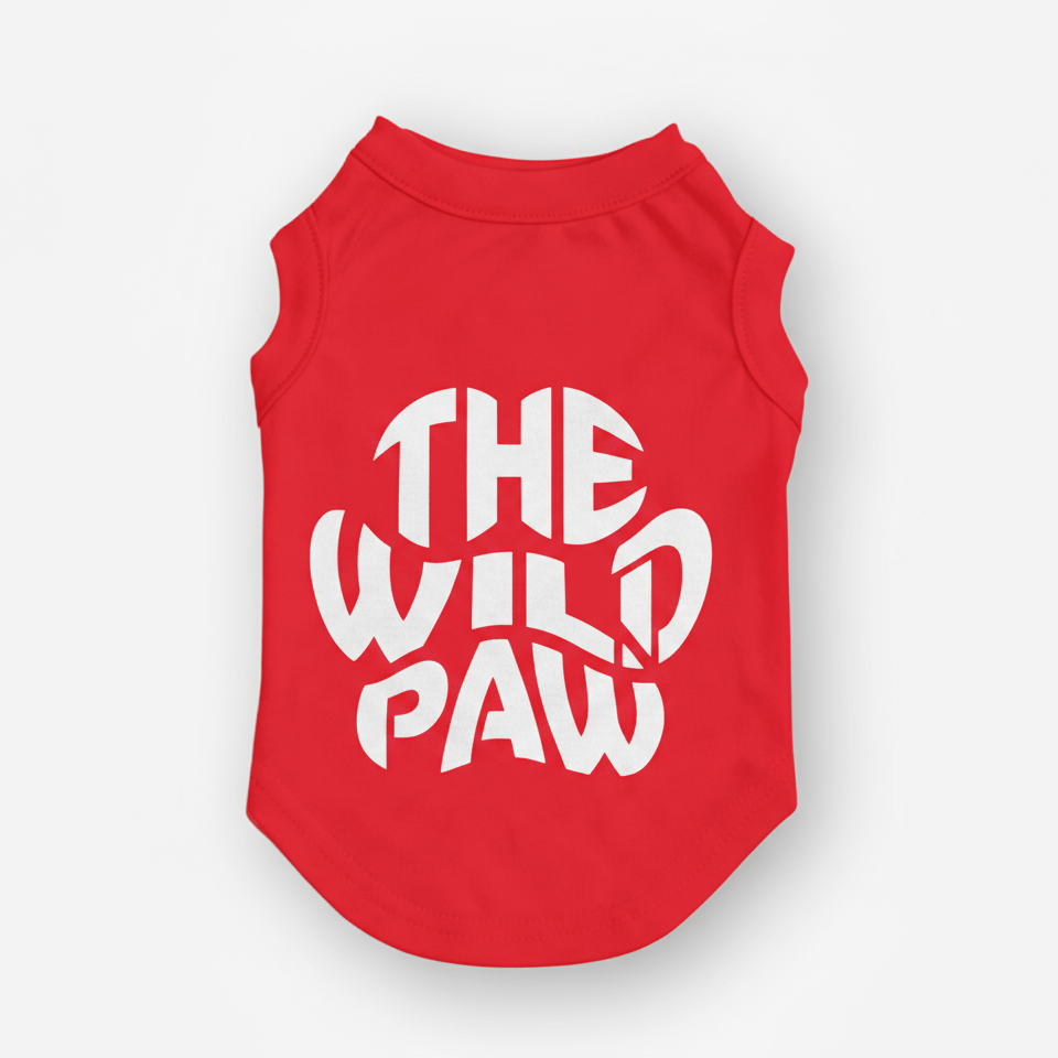 Red Ridge Runner Tank tee by The Wild Paw featuring a large back logo on a simple design.