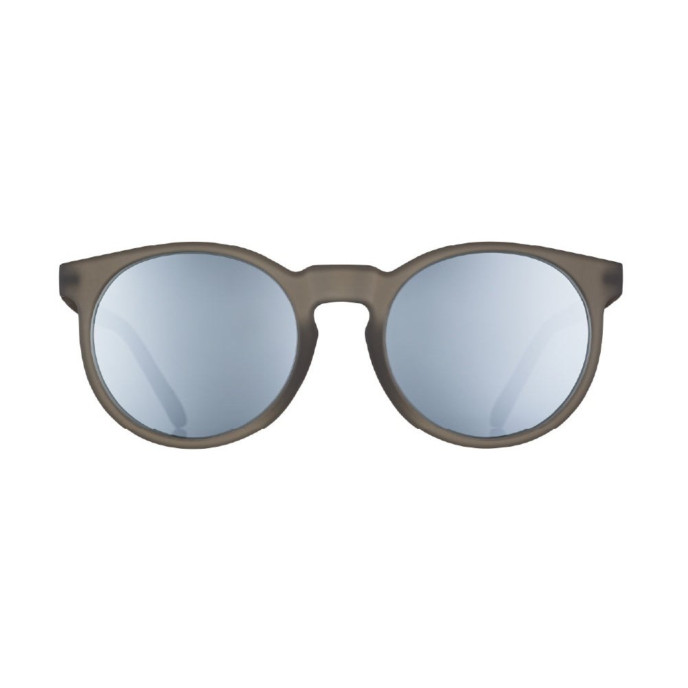 Front view of Rare Air Discs "They Were Out Of Black" Circle G polarized sunglasses, showcasing black frame and stylish design.