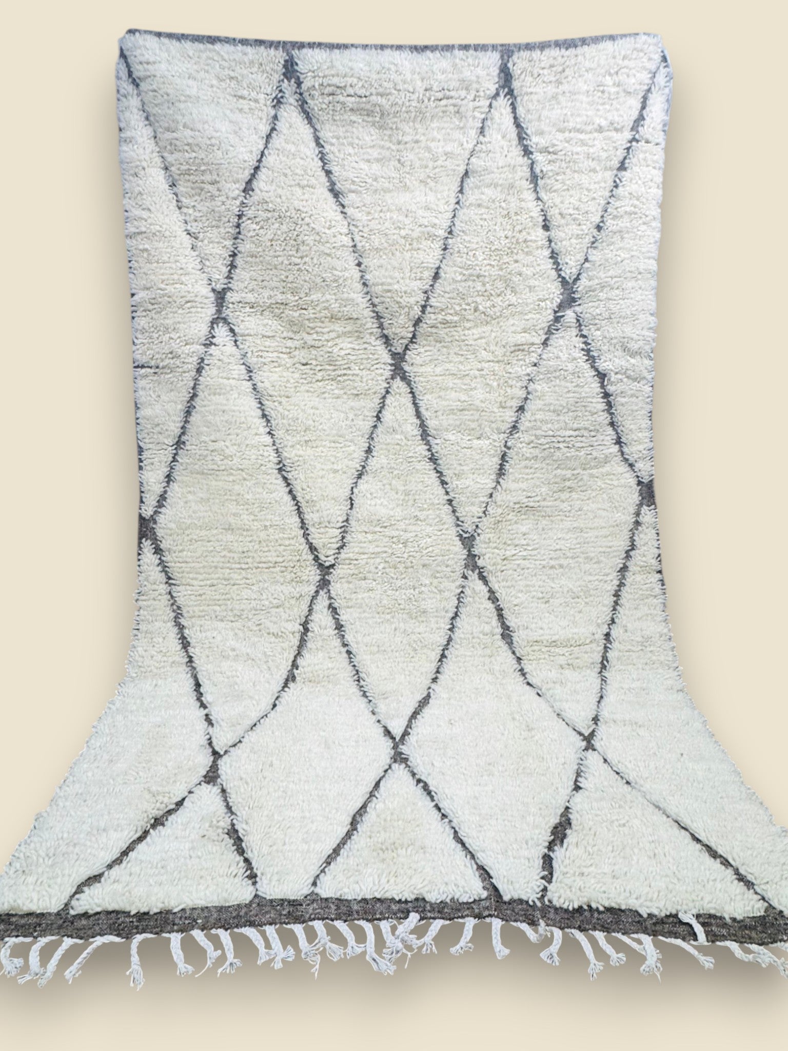 Moroccan Tihya Berber Carpet – Neutral Cream Shag Rug - We The Collective