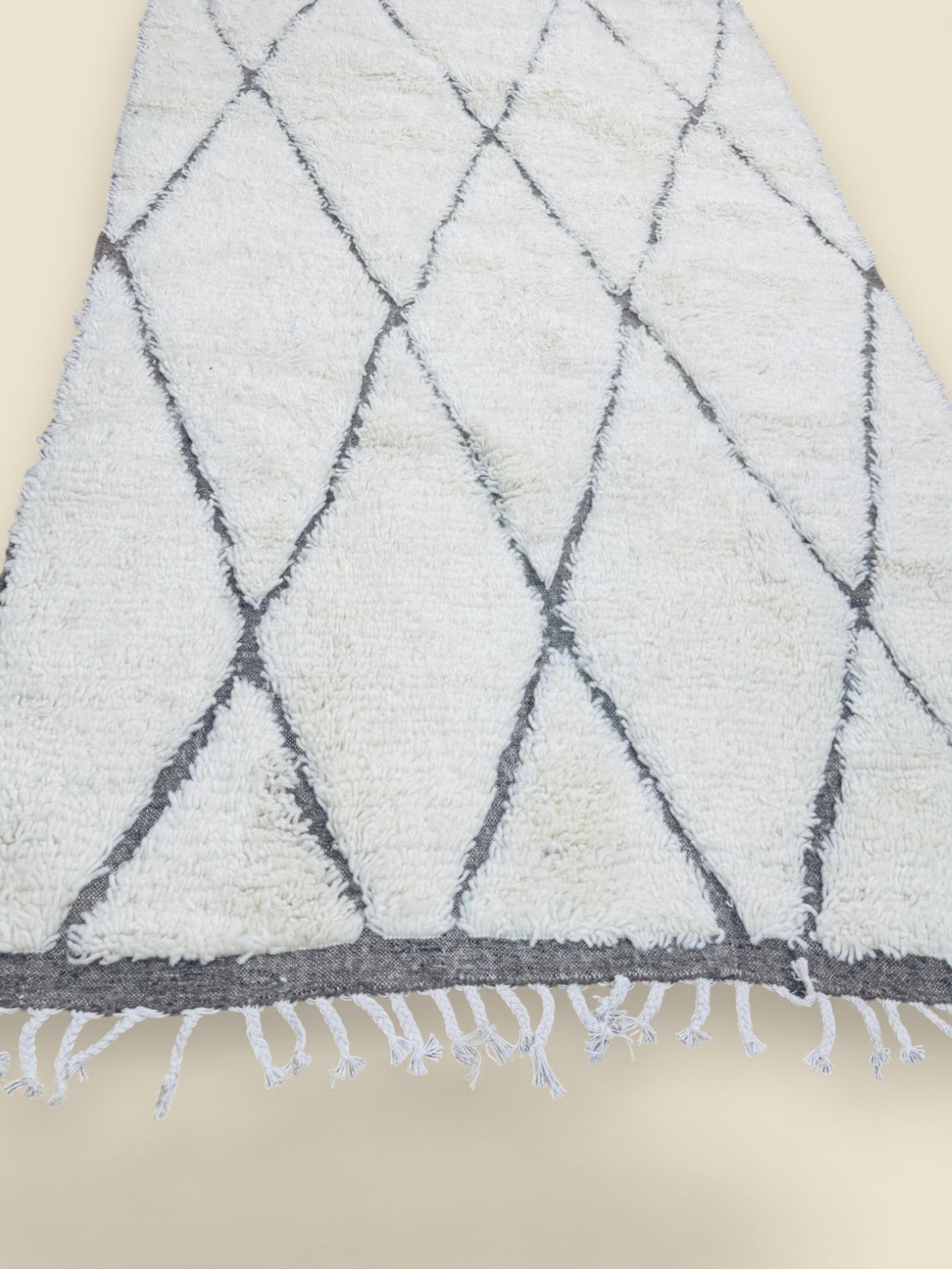Moroccan Tihya Berber Carpet – Neutral Cream Shag Rug - We The Collective