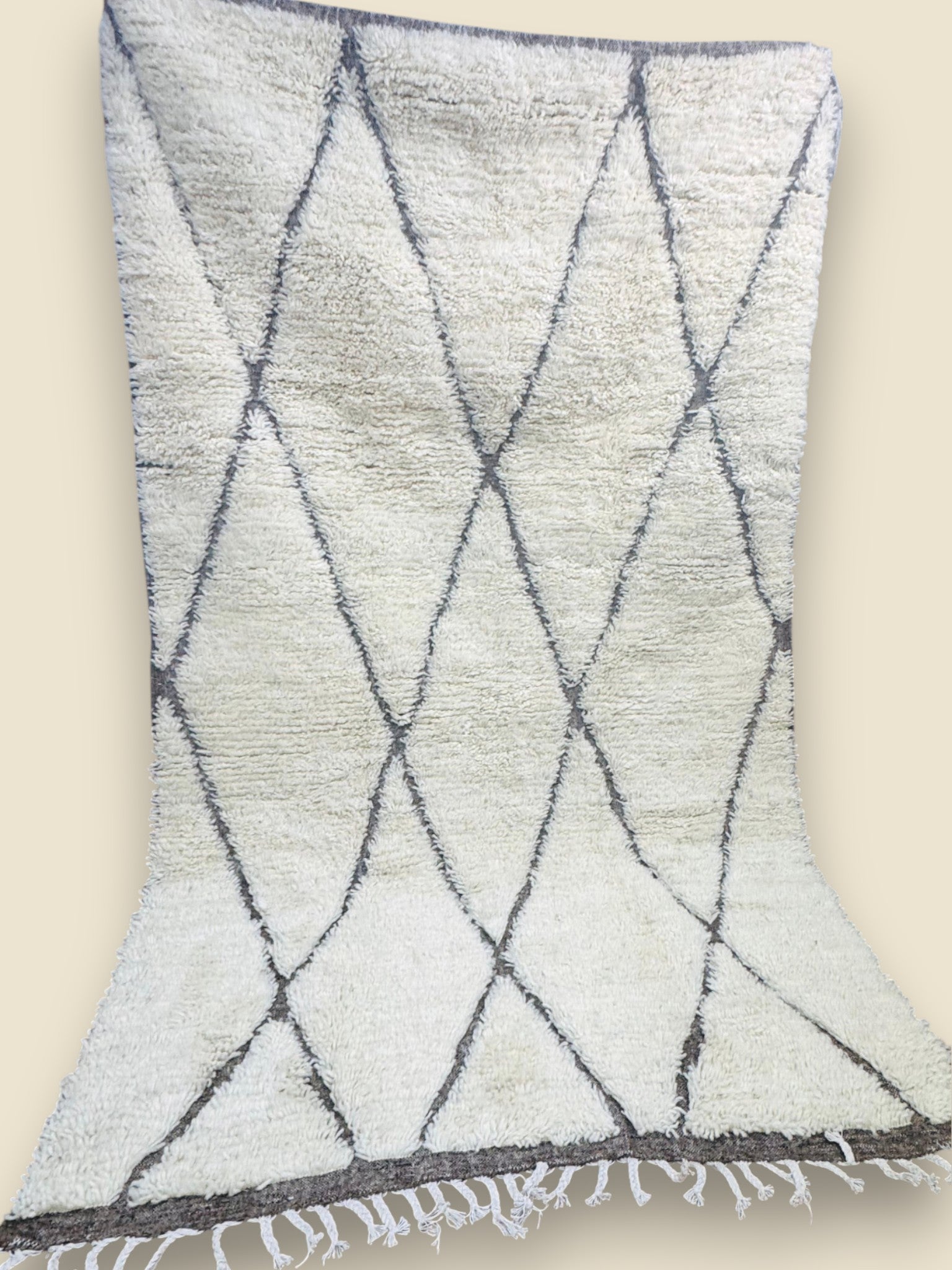 Moroccan Tihya Berber Carpet – Neutral Cream Shag Rug - We The Collective