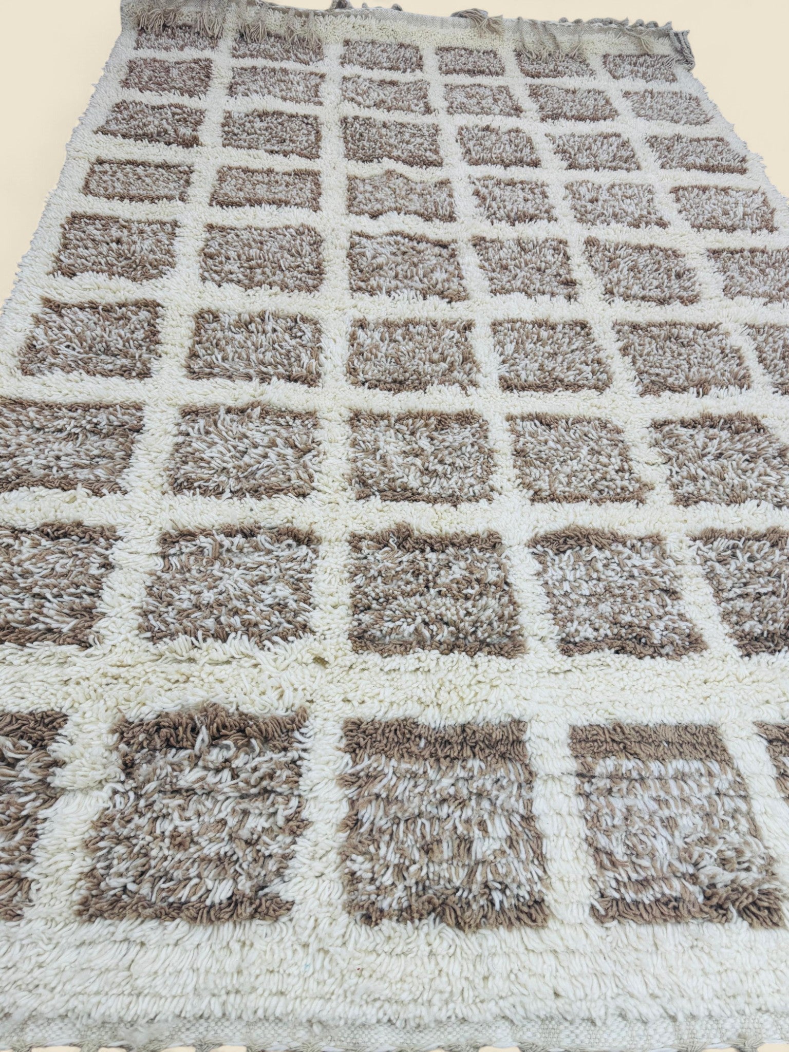 Tilila Moroccan Berber Rug – Handwoven Wool Checkered Design - We The Collective